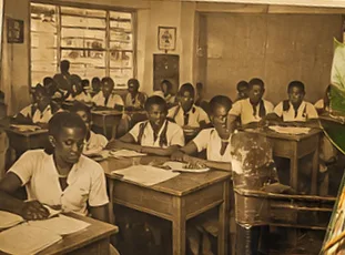 Kampala Parents students at their desks in class